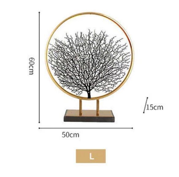 K&B Sea Tree Geometric Metal Showpiece – Vintage Abstract Home & Office Decor