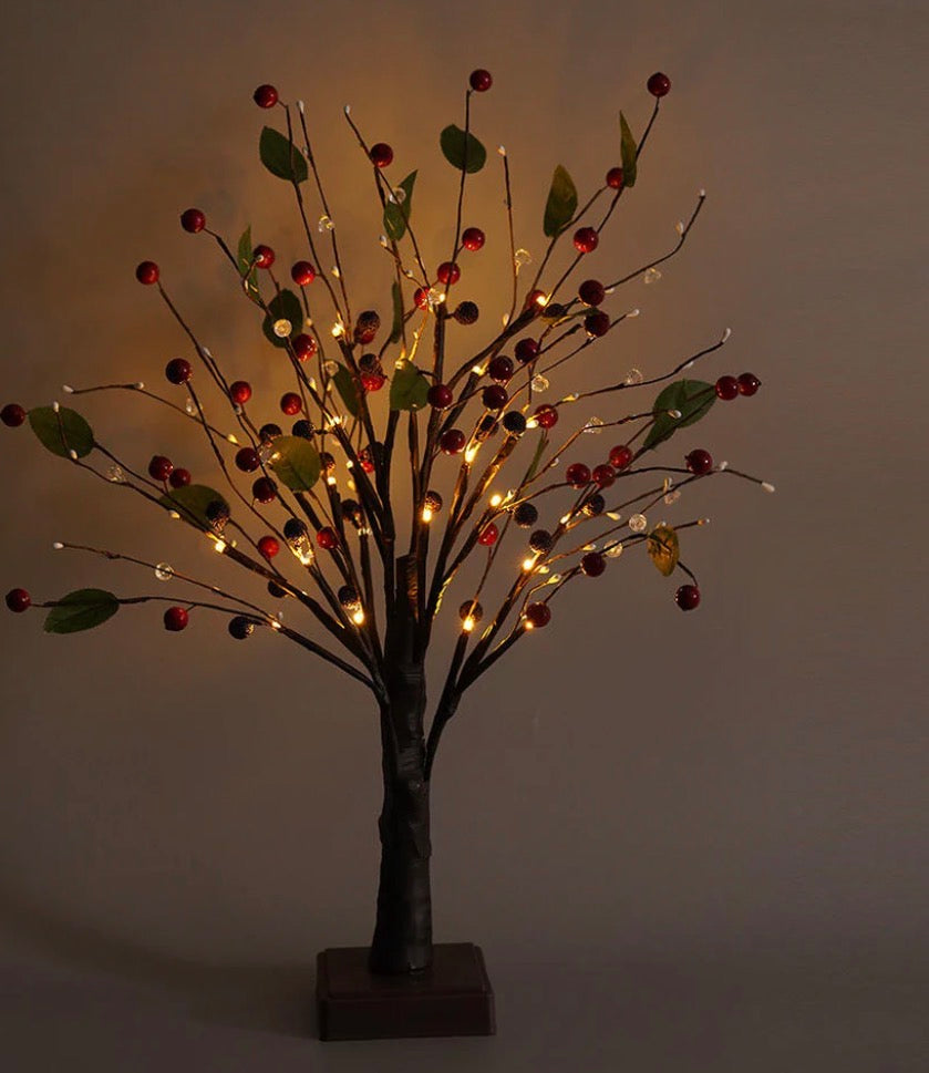 24 LED Tabletop Christmas Tree Lights – USB & Battery Powered Holiday Decoration