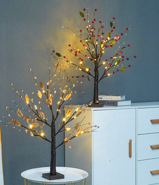 24 LED Tabletop Christmas Tree Lights – USB & Battery Powered Holiday Decoration