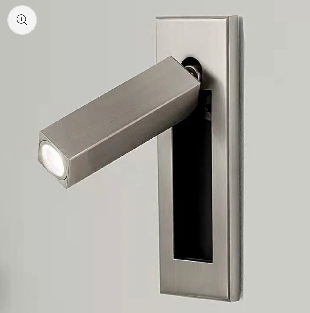 3W LED Rotatable Wall Lamp – Modern Embedded Reading Light For Bedroom & Hotel Rooms