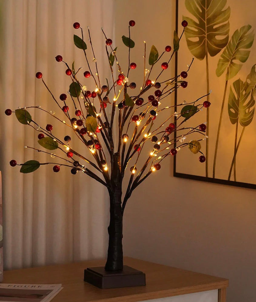 24 LED Tabletop Christmas Tree Lights – USB & Battery Powered Holiday Decoration