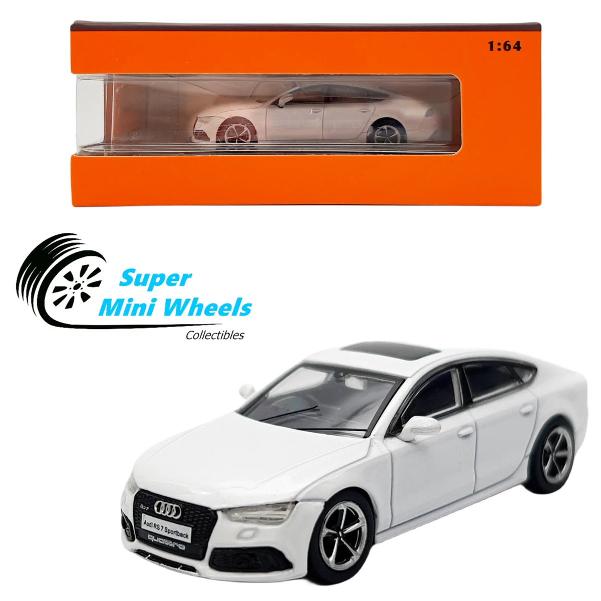 1:64 Audi RS7 Sportback – White Die-cast Model GCD